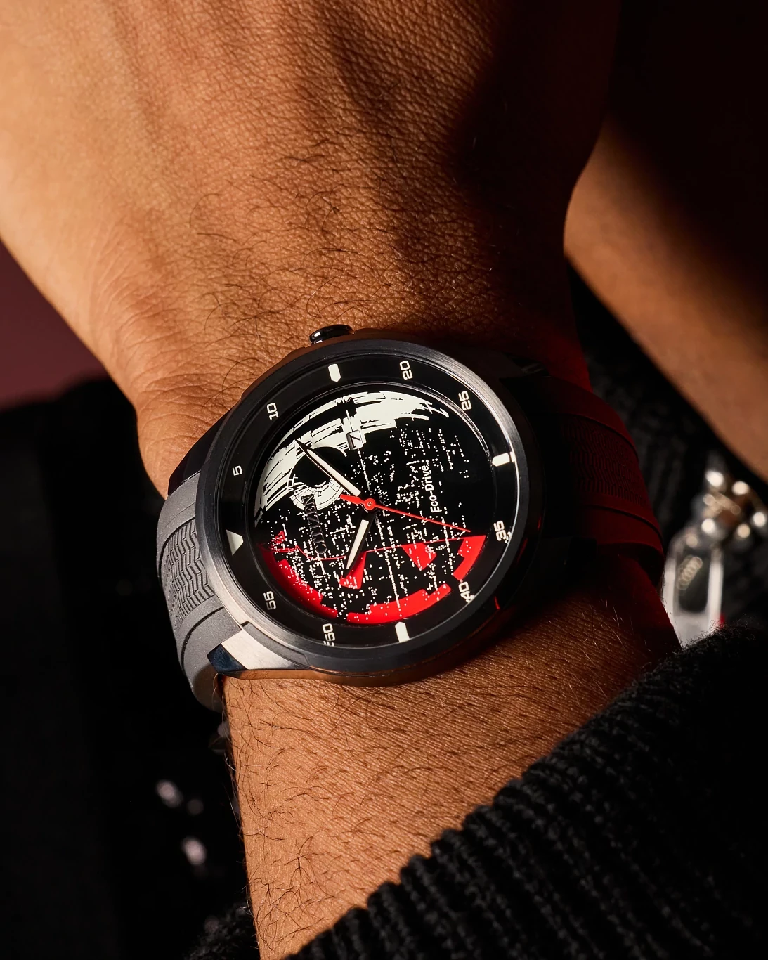 Death Star, Vader's Shadow Black Dial Silicone Strap AW1606-06W